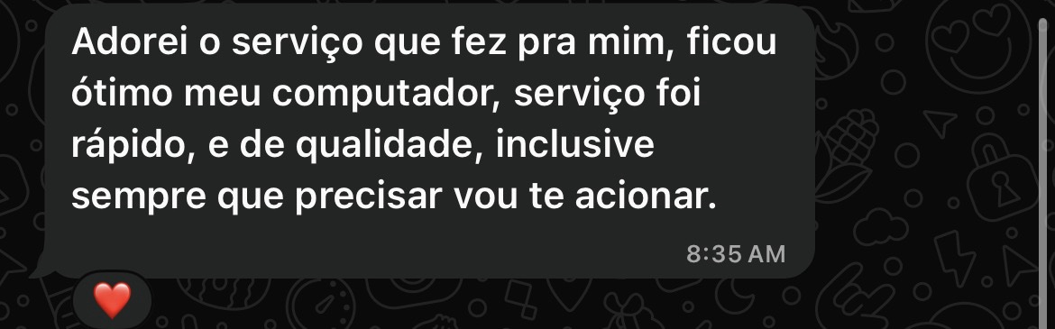 Avaliação de cliente Sabrina